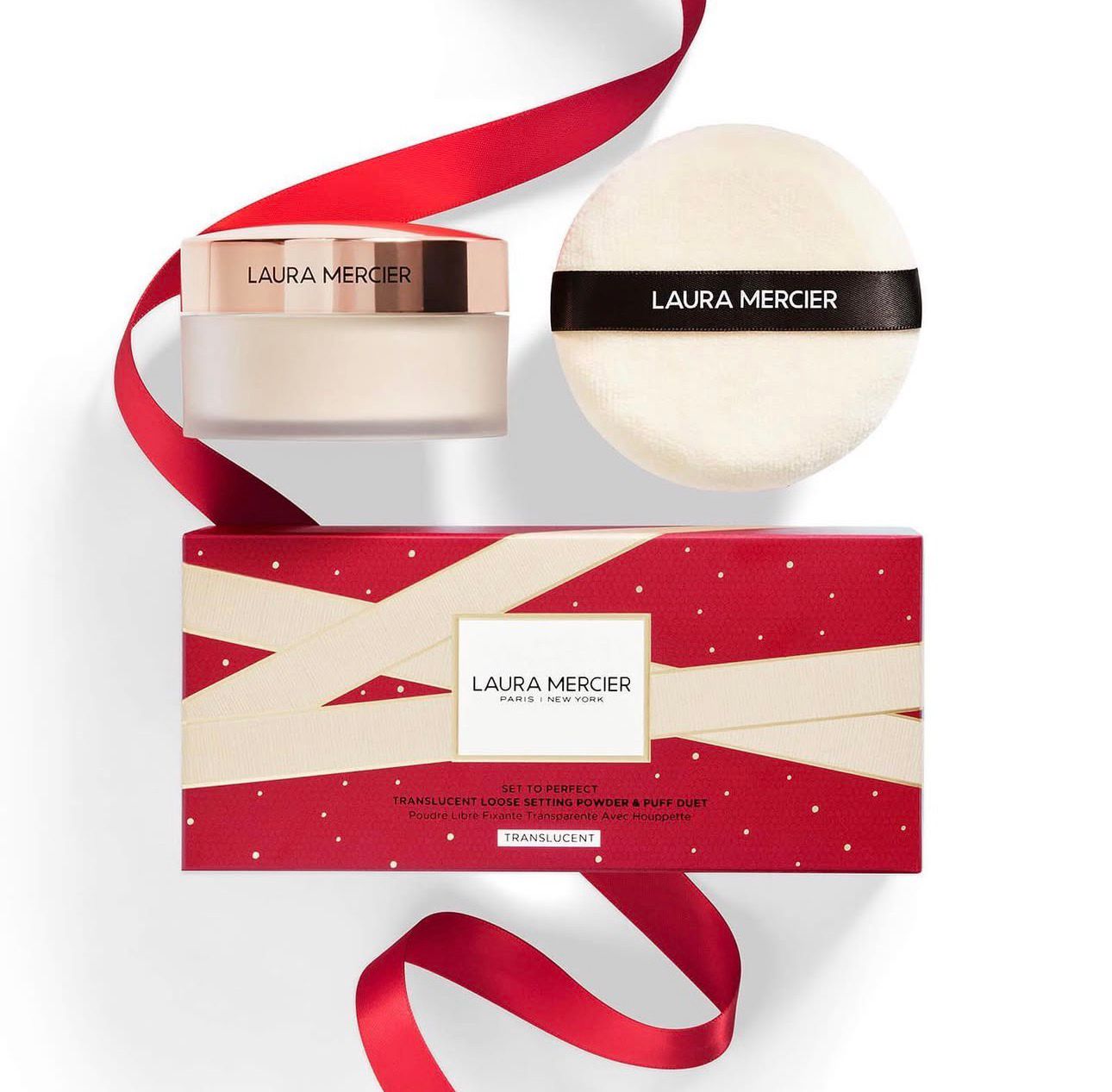 LAURA MERICER TRANSLUCENT LOOSE SETTING POWDER WITH PUFF